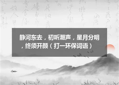 静河东去，初听潮声，星月分明，终须开颜（打一环保词语）
