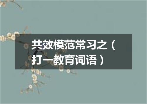 共效模范常习之（打一教育词语）
