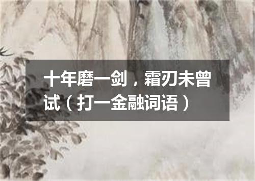 十年磨一剑，霜刃未曾试（打一金融词语）