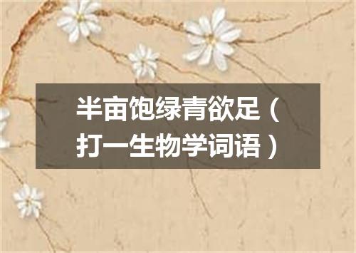 半亩饱绿青欲足（打一生物学词语）