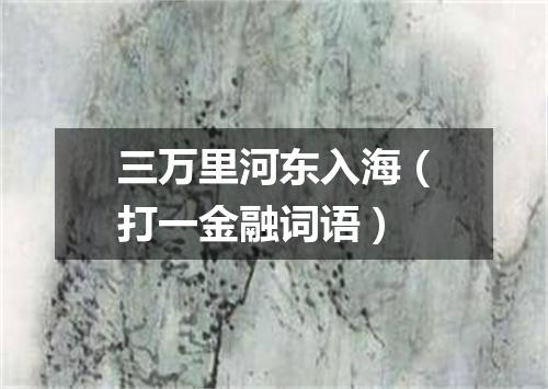 三万里河东入海（打一金融词语）