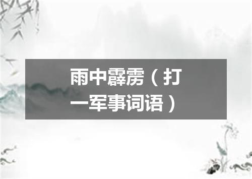 雨中霹雳（打一军事词语）