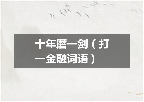 十年磨一剑（打一金融词语）