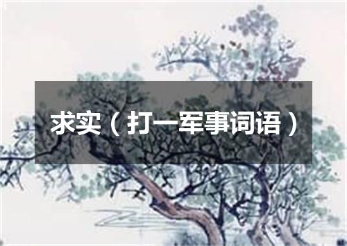 求实（打一军事词语）
