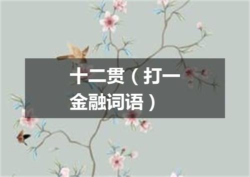 十二贯（打一金融词语）
