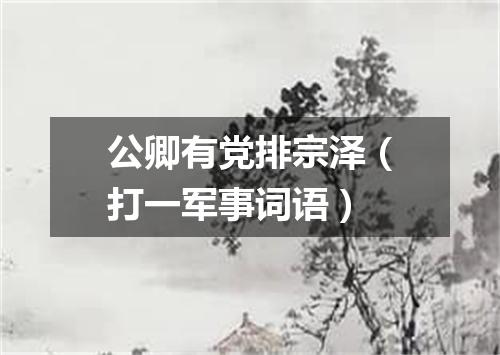 公卿有党排宗泽（打一军事词语）