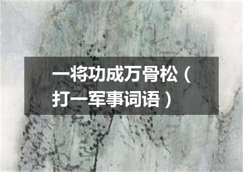 一将功成万骨松（打一军事词语）