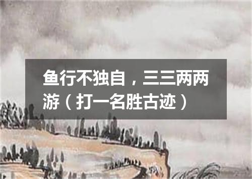 鱼行不独自，三三两两游（打一名胜古迹）