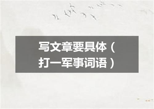 写文章要具体（打一军事词语）