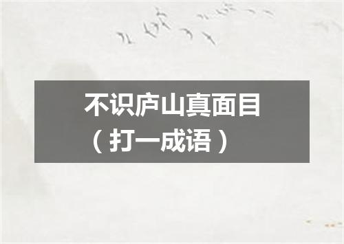 不识庐山真面目（打一成语）