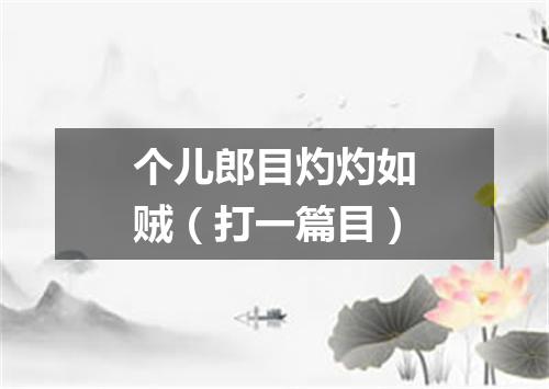 个儿郎目灼灼如贼（打一篇目）