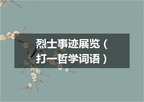 烈士事迹展览（打一哲学词语）