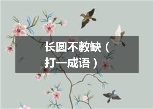长圆不教缺（打一成语）