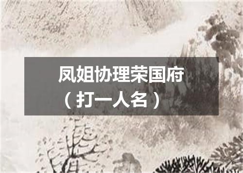 凤姐协理荣国府（打一人名）