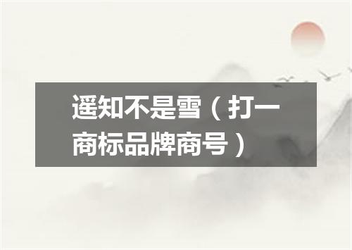 遥知不是雪（打一商标品牌商号）