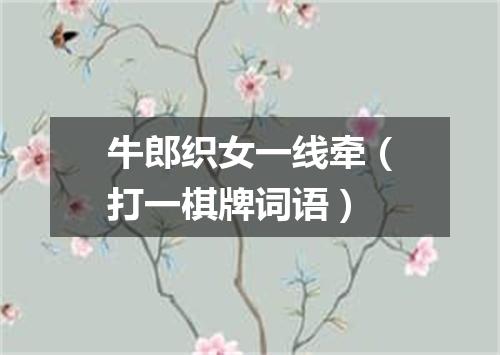 牛郎织女一线牵（打一棋牌词语）