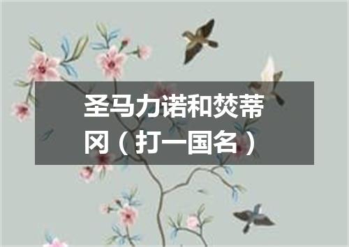 圣马力诺和焚蒂冈（打一国名）