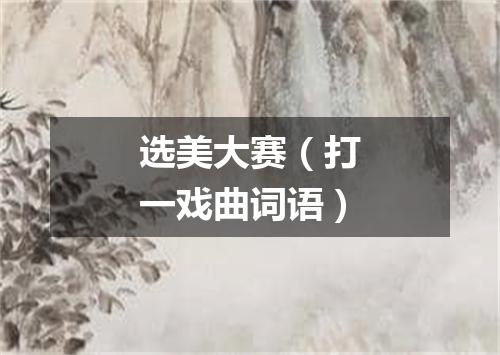 选美大赛（打一戏曲词语）