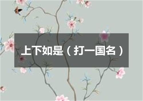 上下如是（打一国名）