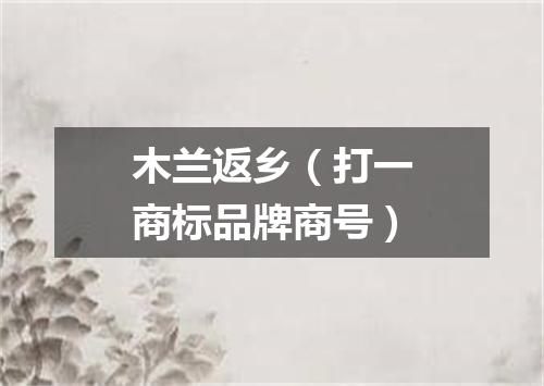 木兰返乡（打一商标品牌商号）