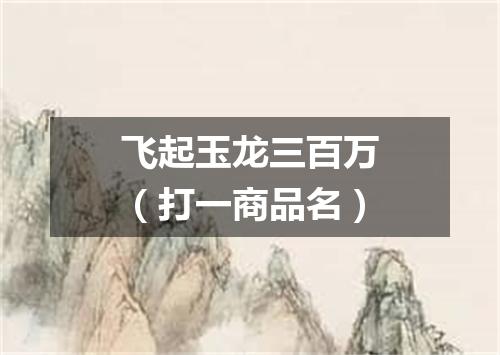 飞起玉龙三百万（打一商品名）