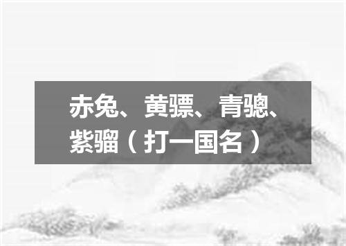 赤兔、黄骠、青骢、紫骝（打一国名）
