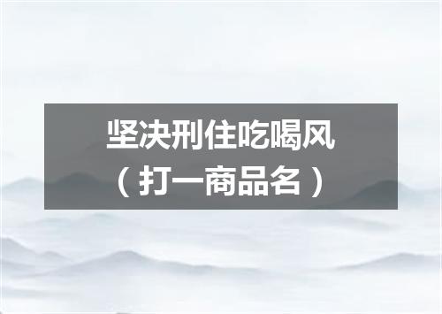 坚决刑住吃喝风（打一商品名）