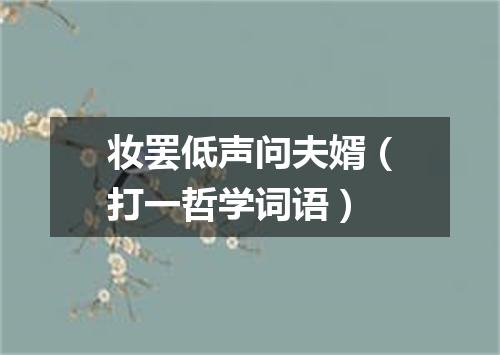 妆罢低声问夫婿（打一哲学词语）