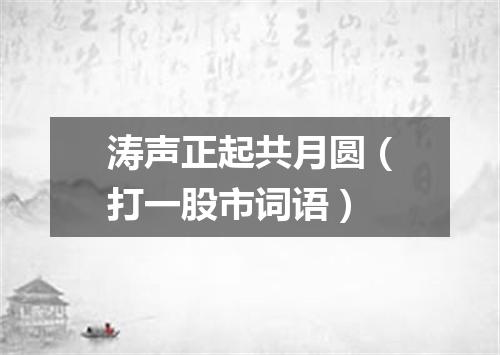 涛声正起共月圆（打一股市词语）