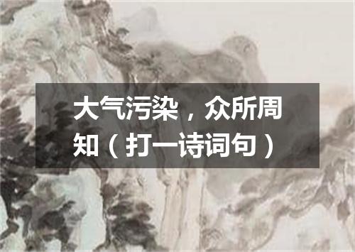 大气污染，众所周知（打一诗词句）