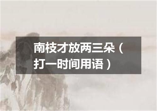南枝才放两三朵（打一时间用语）