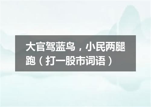大官驾蓝鸟，小民两腿跑（打一股市词语）