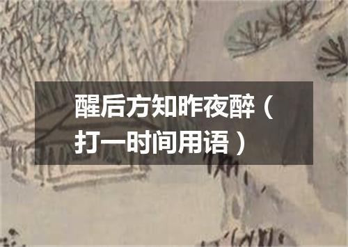 醒后方知昨夜醉（打一时间用语）