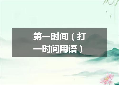第一时间（打一时间用语）