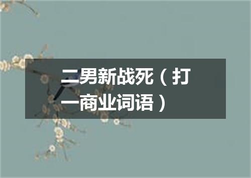 二男新战死（打一商业词语）
