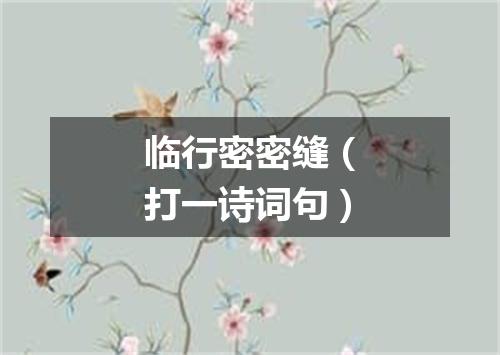 临行密密缝（打一诗词句）