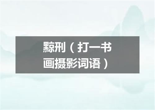 黥刑（打一书画摄影词语）