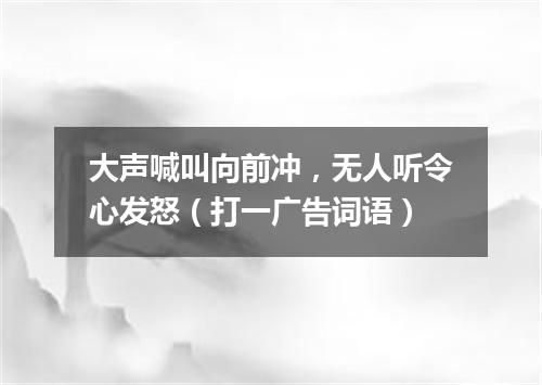 大声喊叫向前冲，无人听令心发怒（打一广告词语）
