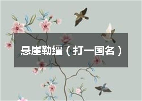 悬崖勒缰（打一国名）