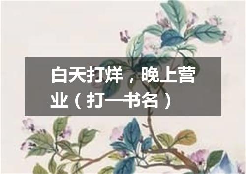 白天打烊，晚上营业（打一书名）