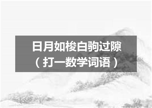 日月如梭白驹过隙（打一数学词语）