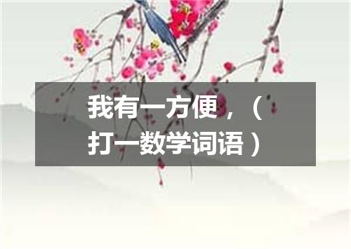 我有一方便，（打一数学词语）