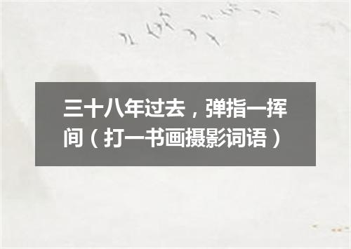 三十八年过去，弹指一挥间（打一书画摄影词语）