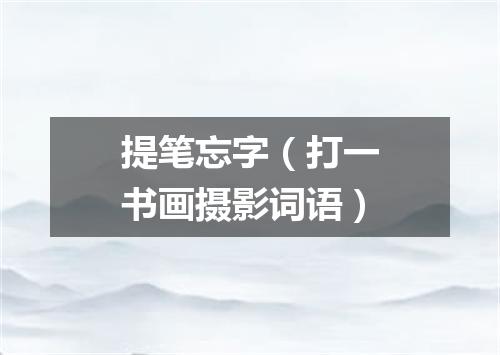 提笔忘字（打一书画摄影词语）