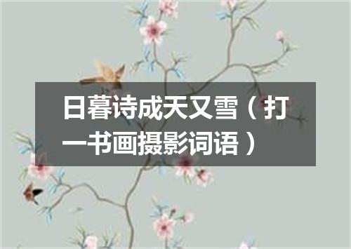 日暮诗成天又雪（打一书画摄影词语）