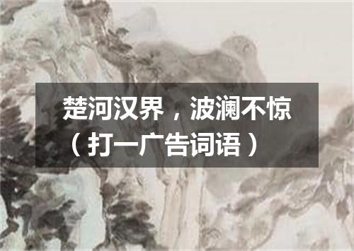 楚河汉界，波澜不惊（打一广告词语）