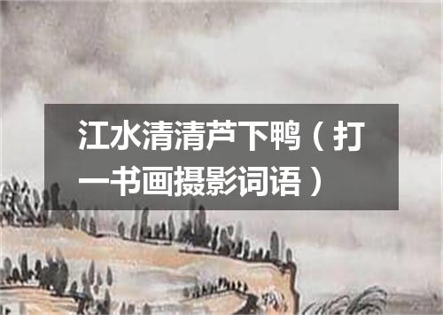 江水清清芦下鸭（打一书画摄影词语）