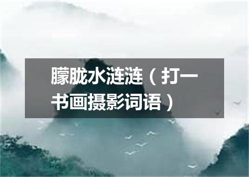 朦胧水涟涟（打一书画摄影词语）