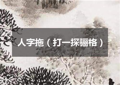 人字拖（打一探骊格）