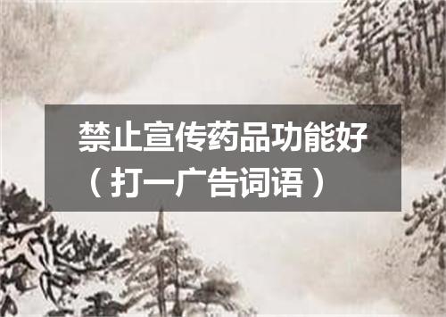 禁止宣传药品功能好（打一广告词语）